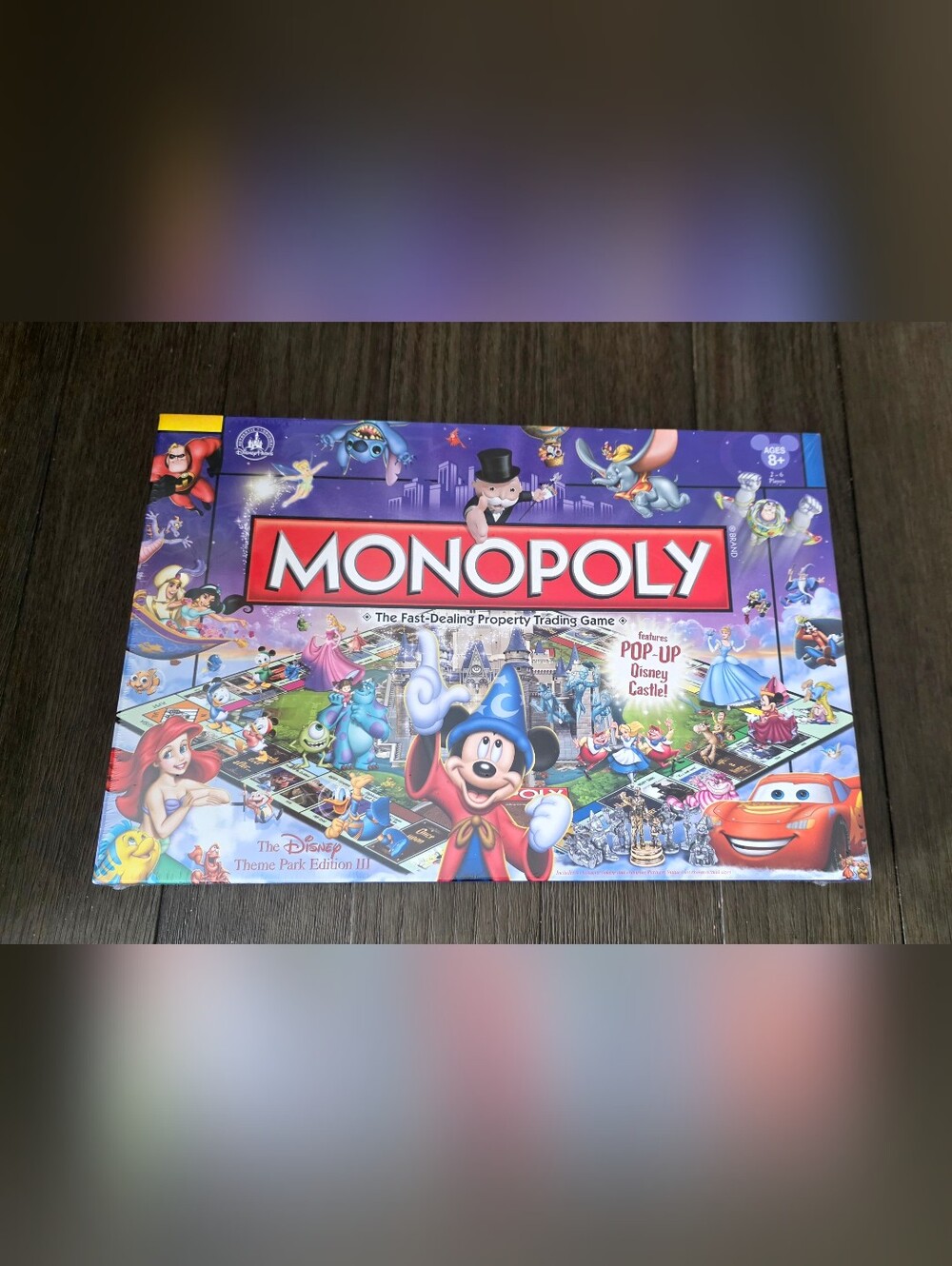 Monopoly Disney Theme Park Edition III w/ Pop-Up Disney Castle NIS NEW Sealed